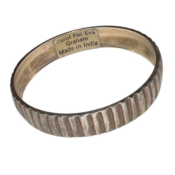 Two Vintage Silver Bangle Cuff Bracelets - Picture 6 of 8